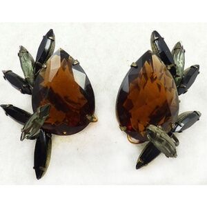 Judith McCann Topaz Teardrop Wingback Earrings
